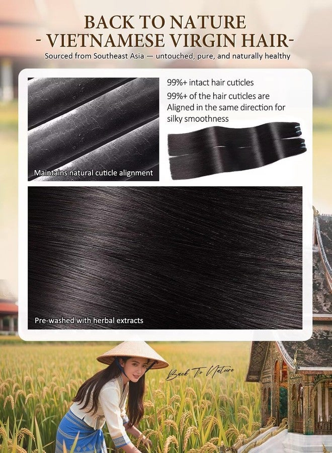 ISHOW Raw Vietnamese Human Hair Bundles, 100% Unprocessed Virgin Single Chemical-Free Straight Bundle, Silky Shinny After Multiple Washes, Longer Lifespan, Back to Nature, Natural Black 18 Inch 100g - Image 2